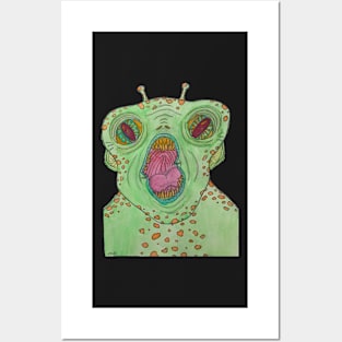 Green Lizard Monster Posters and Art